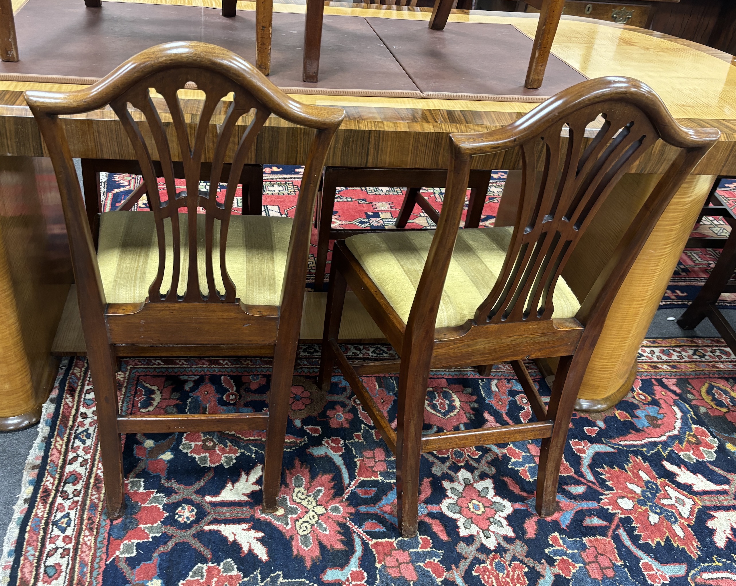 A set of six George III mahogany dining chairs